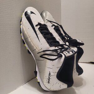 The Nike Alpha Fastflex Football Cleats White, Black, and Grey Men Shoes Size 16